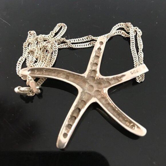 Starfish Pendant NWT Solid Sterling Silver 925 Chain Gift beach - Picture 8 of 9
